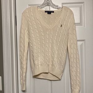 Cream cable knit sweater by Ralph Lauren Sport
